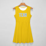 Custom Gold Light Blue Cheerleader Dress