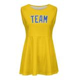 Custom Gold Sky Blue Cheerleader Dress