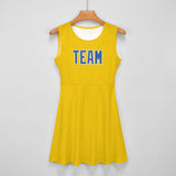 Custom Gold Sky Blue Cheerleader Dress