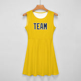Custom Gold Blue Cheerleader Dress