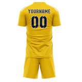 Custom Gold Blue Soccer Jersey