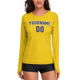 Custom Gold Navy Women's Long-Sleeve Shirt