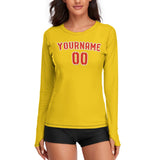 Custom Gold Orange Red Women's Long-Sleeve Shirt