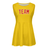 Custom Gold Orange Red Cheerleader Dress