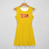 Custom Gold Orange Red Cheerleader Dress