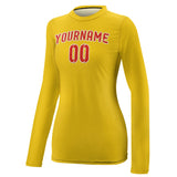 Custom Gold Orange Red Women's Long-Sleeve Shirt