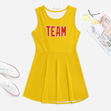 Custom Gold Orange Red Cheerleader Dress