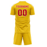 Custom Gold Orange Red Soccer Jersey