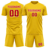Custom Gold Orange Red Soccer Jersey