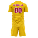 Custom Gold Pink Soccer Jersey