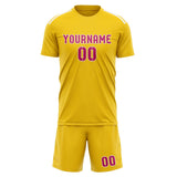 Custom Gold Pink Soccer Jersey