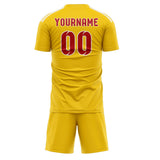 Custom Gold Red Soccer Jersey