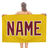 Custom Gold Crimson Red Beach Towel