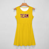 Custom Gold Crimson Red Cheerleader Dress