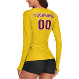 Custom Gold Crimson Red Women's Long-Sleeve Shirt