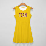Custom Gold Coral Red Cheerleader Dress