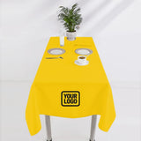 Custom Gold White Square Table Cloth