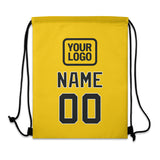 Custom Gold Black Drawstring Bag