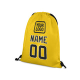 Custom Gold Black Drawstring Bag