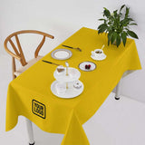Custom Gold White Square Table Cloth