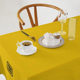 Custom Gold White Square Table Cloth