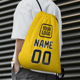 Custom Gold Black Drawstring Bag