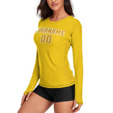 Custom Gold Yellow Women's Long-Sleeve Shirt