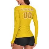 Custom Gold Yellow Women's Long-Sleeve Shirt