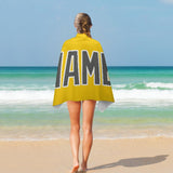 Custom Gold Dark Grey Beach Towel