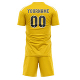 Custom Gold Dark Grey Soccer Jersey