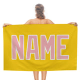 Custom Gold Light Pink Beach Towel