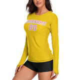 Custom Gold Light Pink Women's Long-Sleeve Shirt