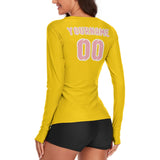 Custom Gold Light Pink Women's Long-Sleeve Shirt
