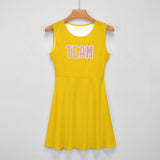 Custom Gold Light Pink Cheerleader Dress