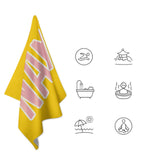 Custom Gold Light Pink Beach Towel