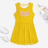 Custom Gold Light Pink Cheerleader Dress