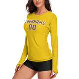 Custom Gold Khaki Women's Long-Sleeve Shirt