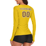Custom Gold Khaki Women's Long-Sleeve Shirt