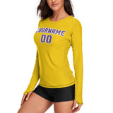 Custom Gold Light Purple Women's Long-Sleeve Shirt