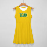 Custom Gold Emerald Green Cheerleader Dress