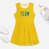 Custom Gold Emerald Green Cheerleader Dress