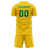 Custom Gold Emerald Green Soccer Jersey
