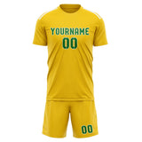 Custom Gold Emerald Green Soccer Jersey