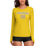 Custom Gold Light Khaki Women's Long-Sleeve Shirt