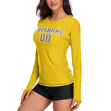 Custom Gold Light Khaki Women's Long-Sleeve Shirt