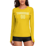 Custom Gold Light Yellow Women's Long-Sleeve Shirt