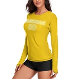 Custom Gold Light Yellow Women's Long-Sleeve Shirt
