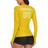 Custom Gold Light Yellow Women's Long-Sleeve Shirt