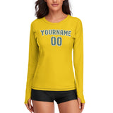 Custom Gold Blue Green Women's Long-Sleeve Shirt