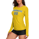 Custom Gold Blue Green Women's Long-Sleeve Shirt